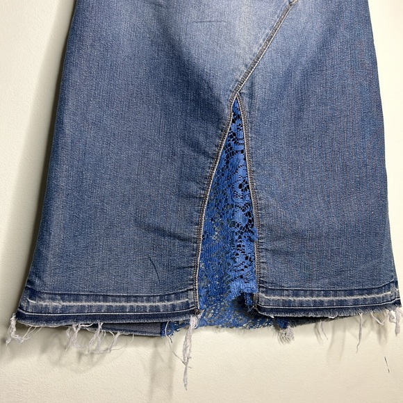 Vintage Miss Sixty Denim and Lace Skirt - Picture 10 of 12